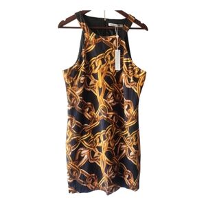 Trina Turk Black & Gold Chain Print Sleeveless Dress
